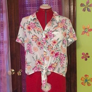 Floral Tie Up Shirt